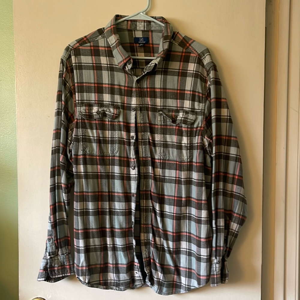George 2xl plaid flannel long sleeve button up
